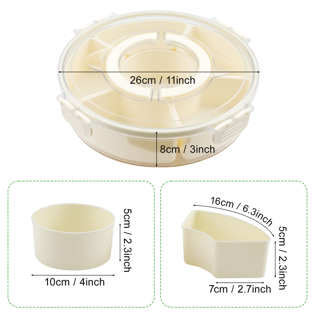 Premium Snack-Karussell mit 6 Fächern – Drehbarer Party-Organizer mit transparentem Deckel