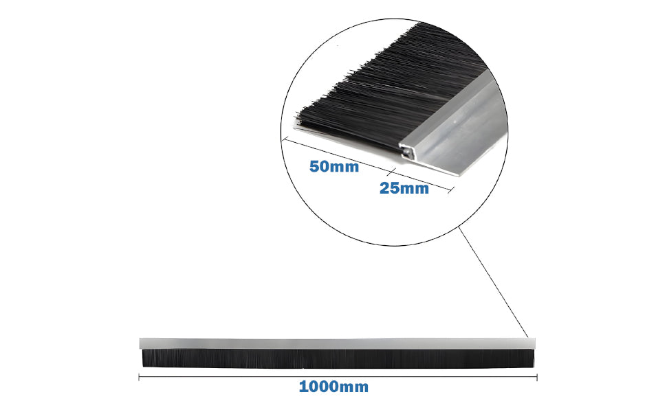 Aluminium Bürstendichtung (1m) – Robuste Türbodendichtung zum Anschrauben & effektiver Zugluftstopper