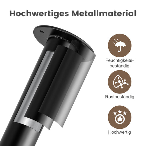 1 Stück Teleskop-Tischbein Schwarz (71–110 cm) – Höhenverstellbar & Extra Stabil (Ø 60 mm)
