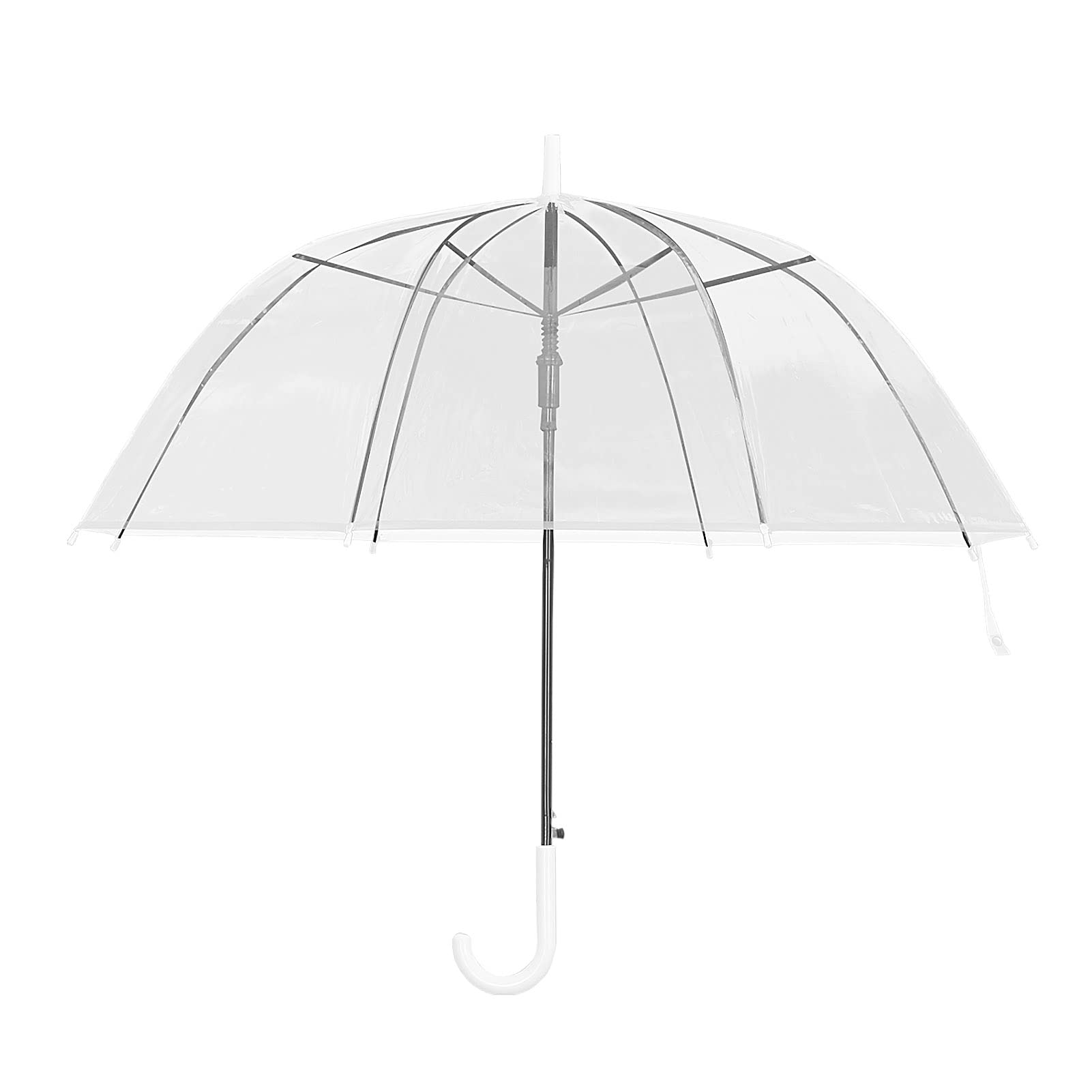 Transparenter Design-Regenschirm (Ø 87 cm) – Eleganter Stockschirm mit ergonomischem C-Griff & Rundum-Sicht