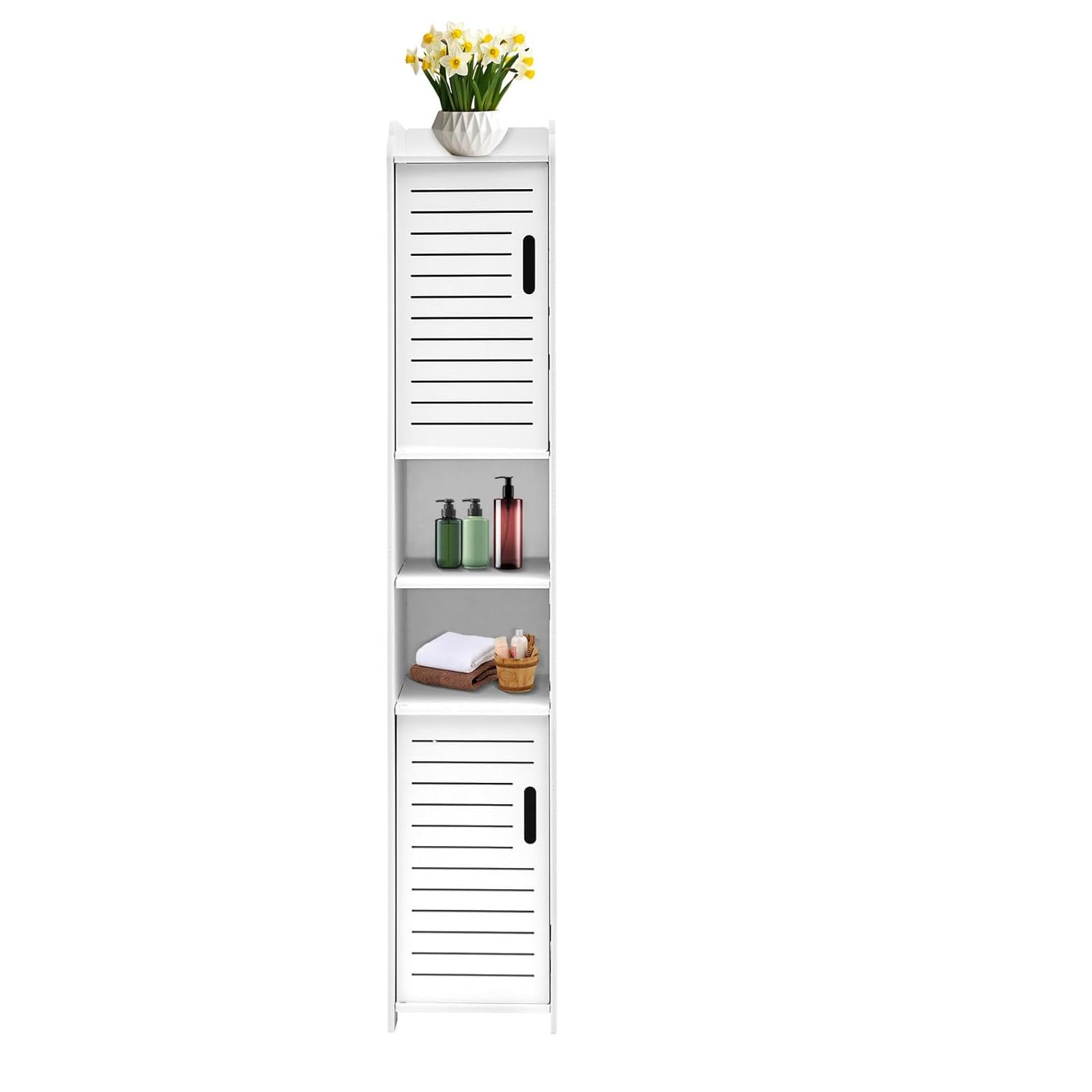 Design Nischenschrank „SlimLine“ (20x20 cm) – Wasserfester Bad-Organizer mit 5 Ebenen