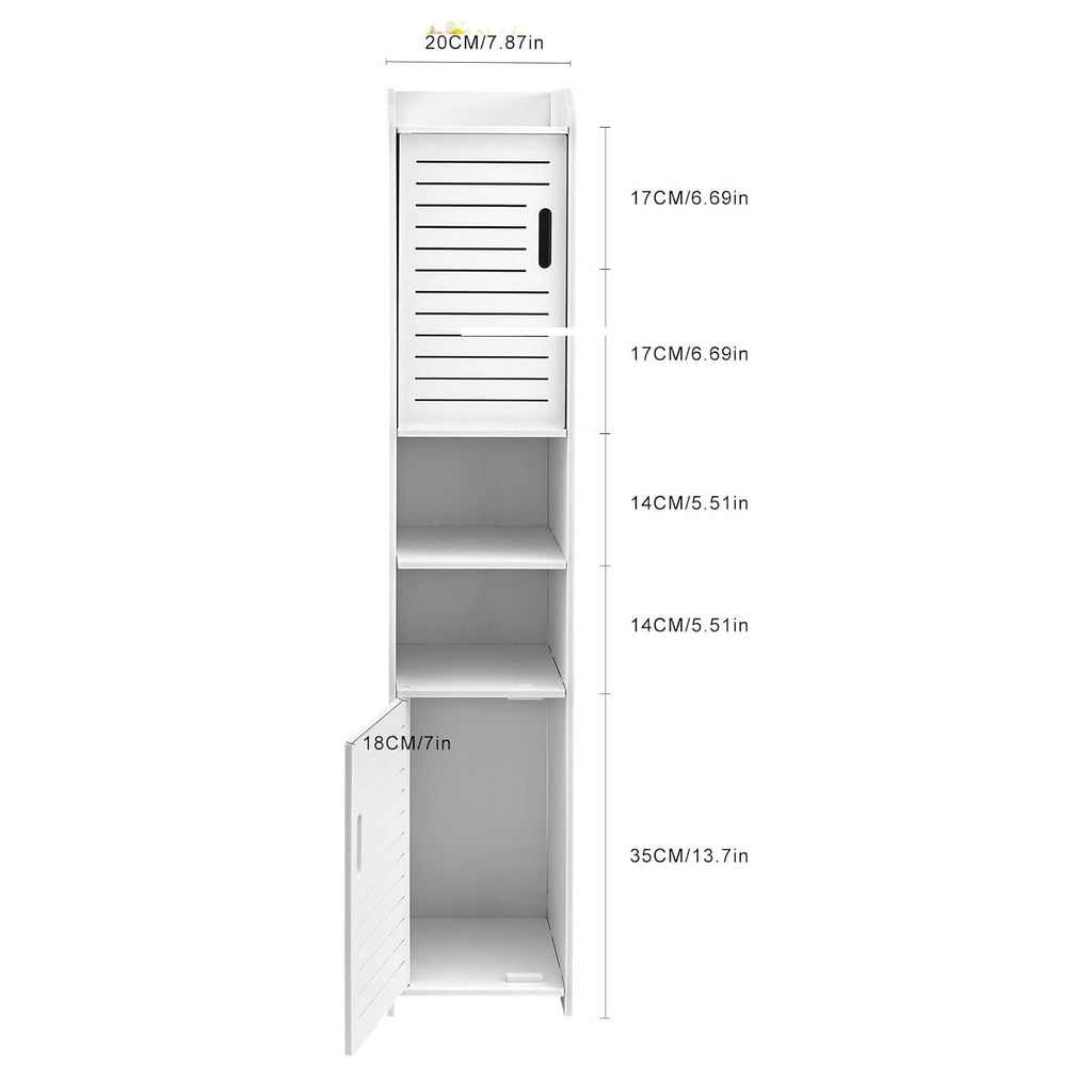 Design Nischenschrank „SlimLine“ (20x20 cm) – Wasserfester Bad-Organizer mit 5 Ebenen