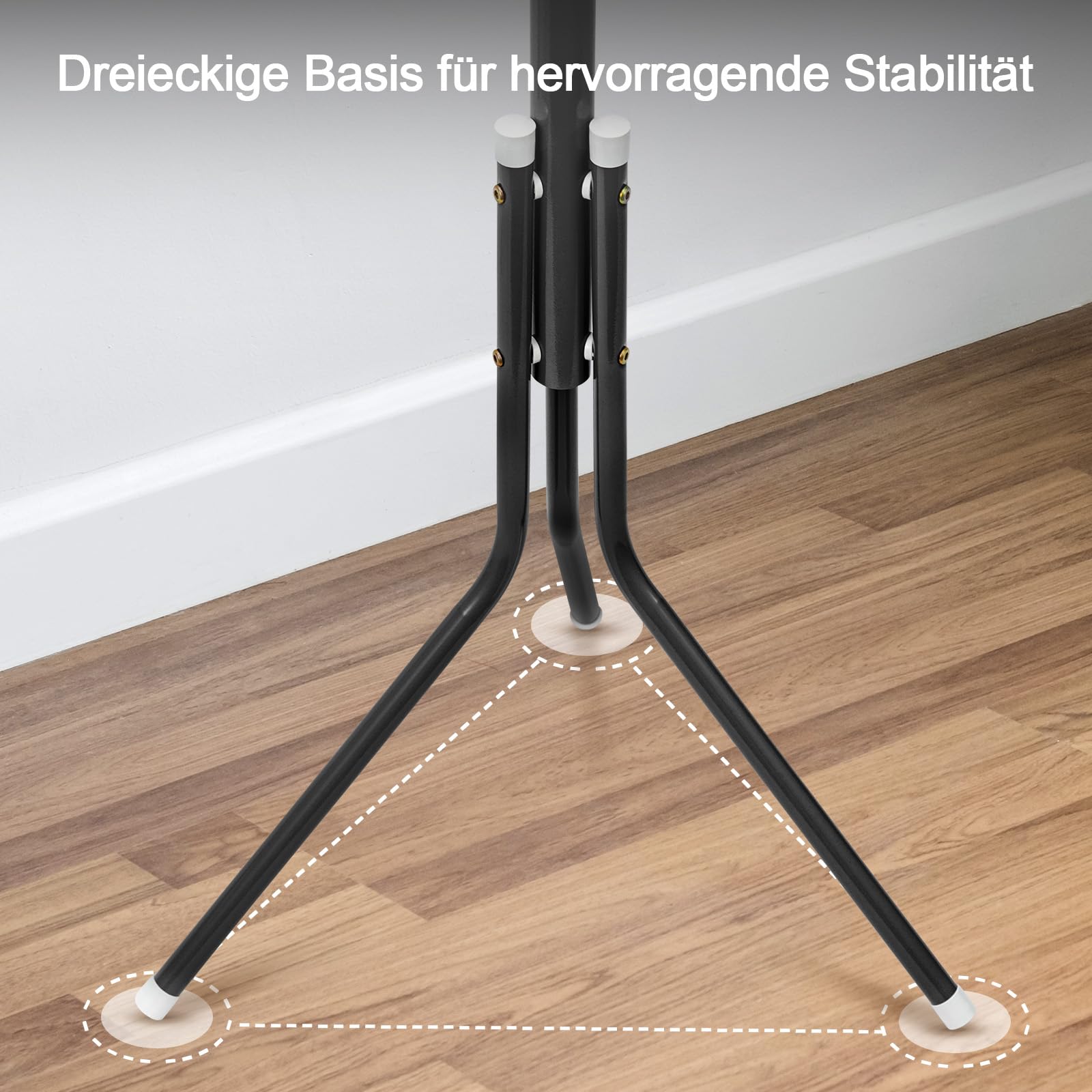 Moderner Garderobenständer „TreeLife“ (175 cm) – Stabiler Metall-Kleiderständer mit 12 Haken in Matt-Schwarz