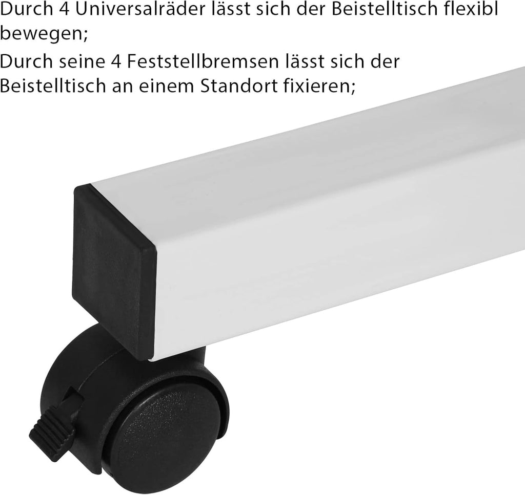 Mobiler Laptoptisch „FlexiWork“ (60x40 cm) – Höhenverstellbarer Computertisch mit Rollen (Gelbes Birnbaumholz-Dekor)